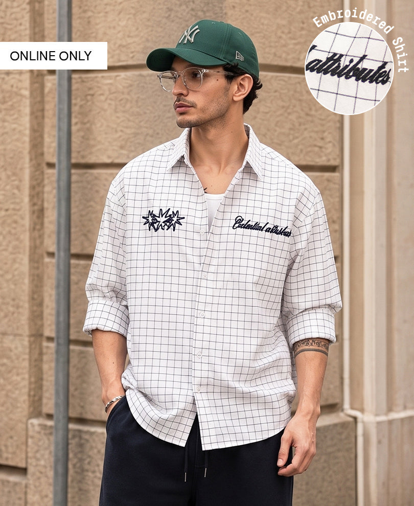 White & Black Oxford Checks Shirt 100% Cotton