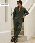 Olive Linen Blend Cord Set