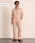 Peach Linen Blend Cord Set