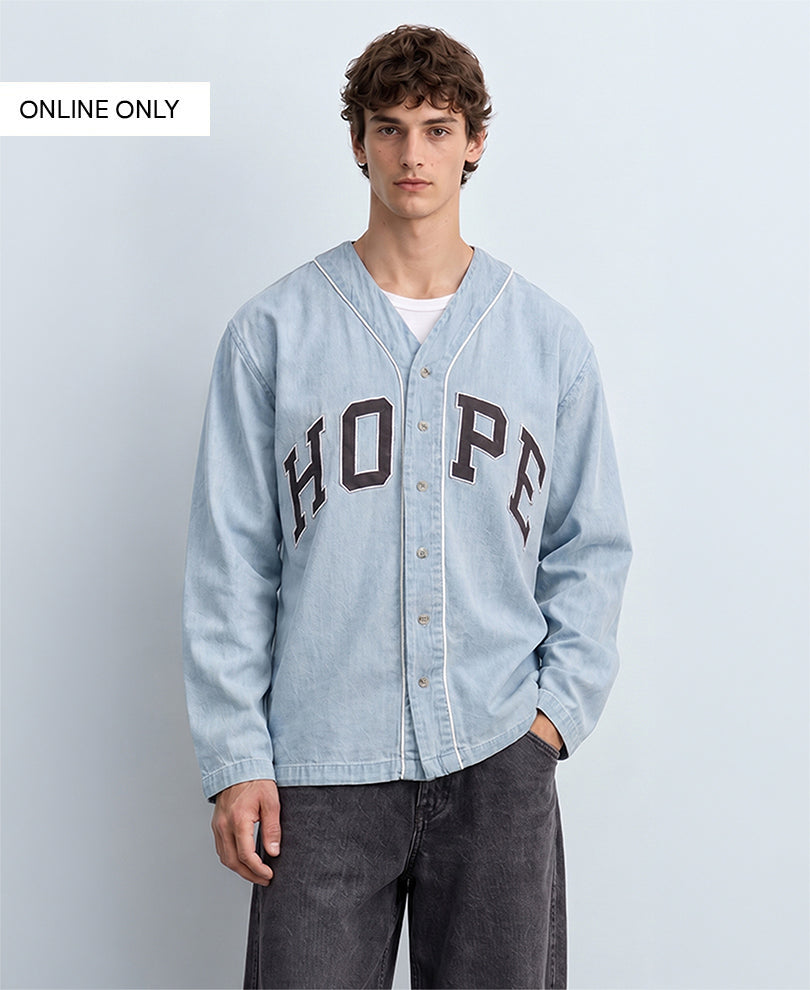 Blue Embroidered Denim Cardigan