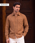 Tan 100% Linen Shirt