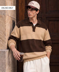 Brown & Beige Striped Knit T-Shirt