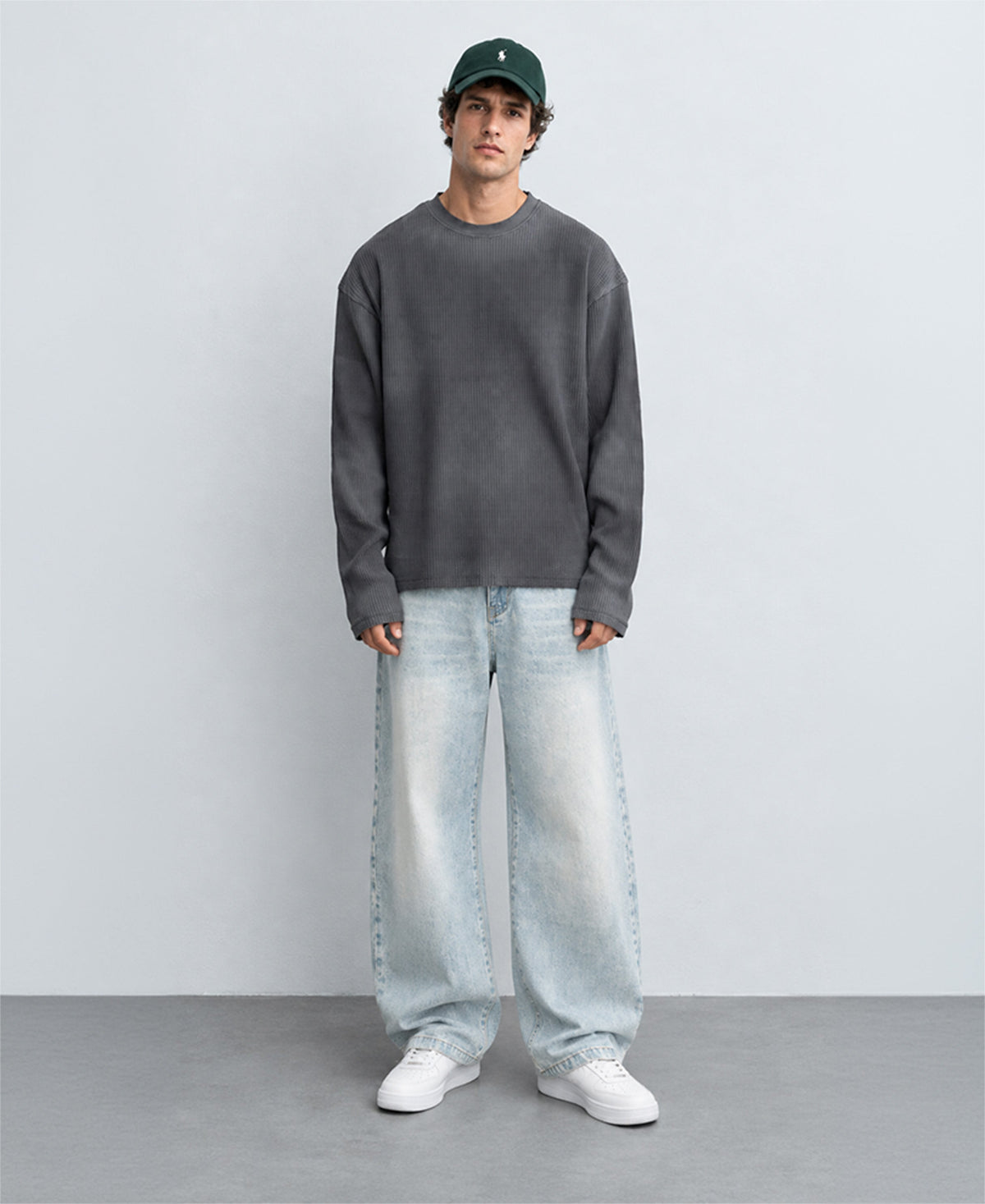 Dark Grey Printed Structured T-Shirt