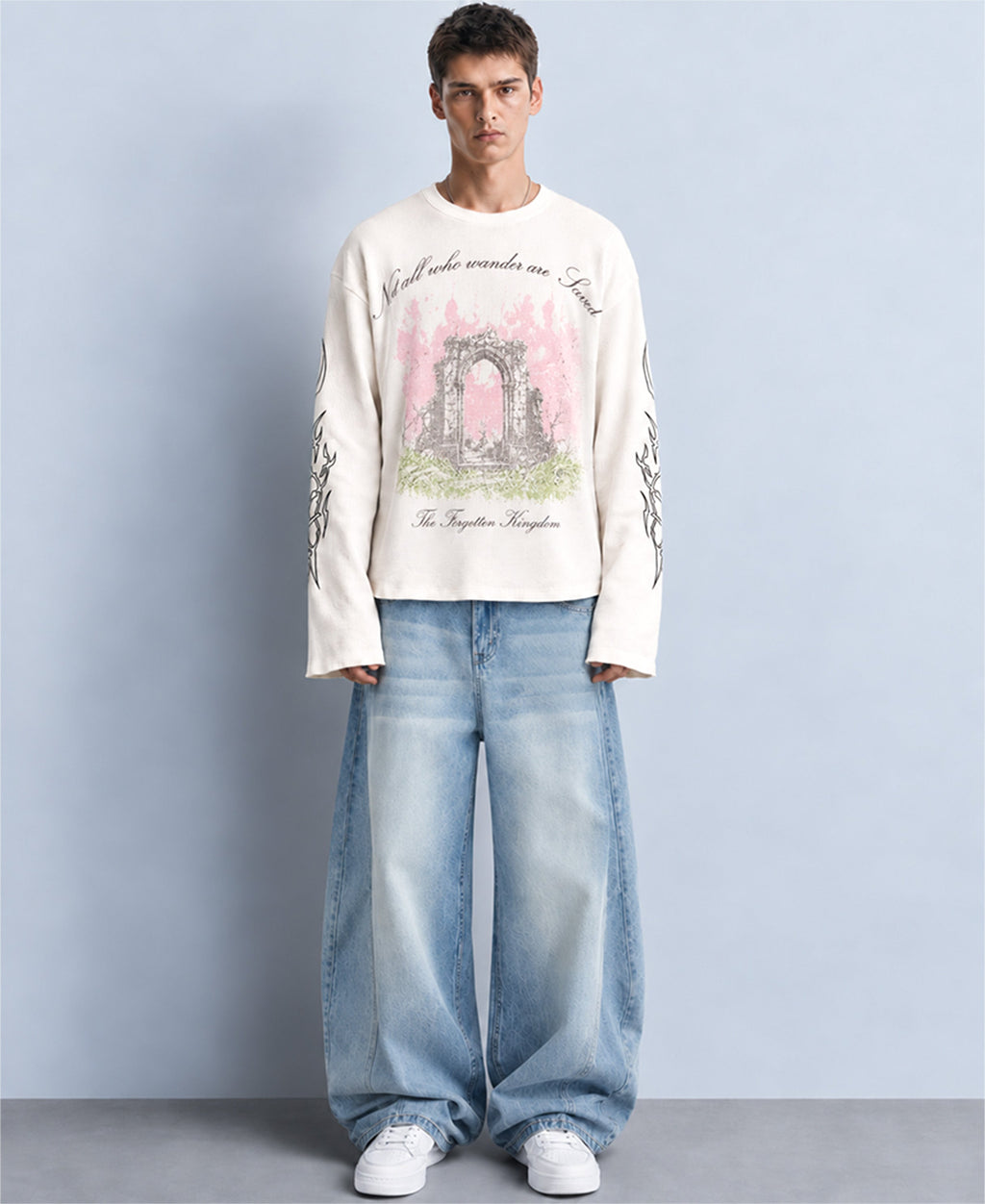 Off White Structured Printed T-Shirt