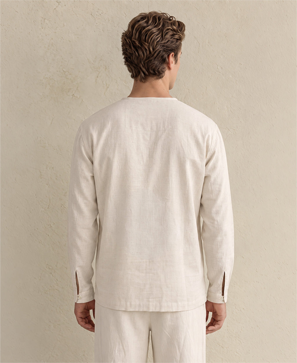 Natural Embroidered Kurta
