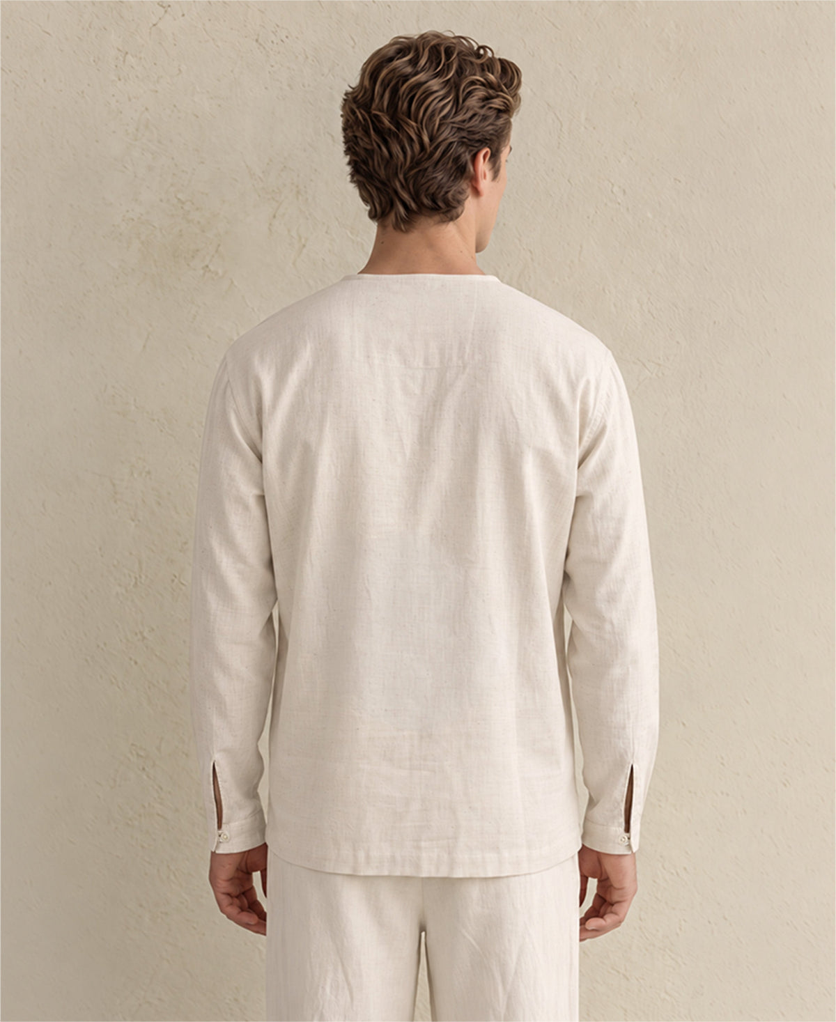 Natural Embroidered Kurta