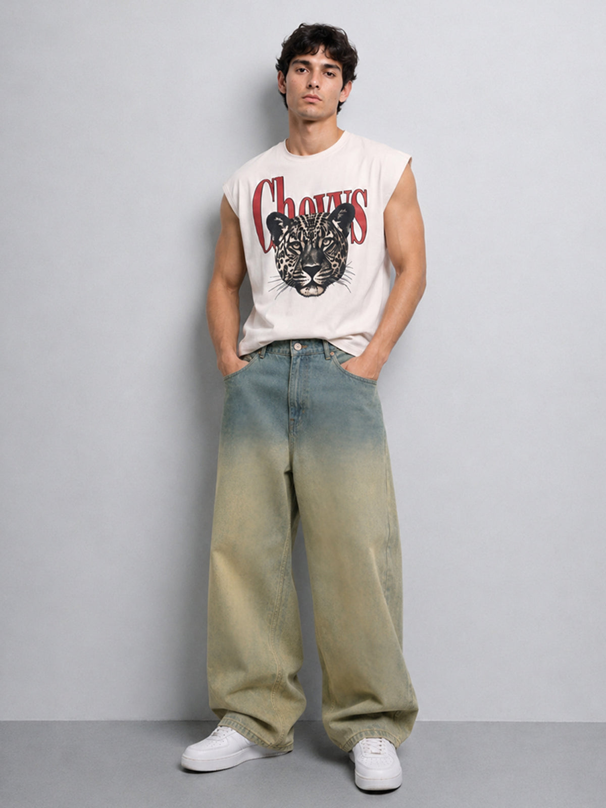 Tinted Blue Ombre Baggy Jeans
