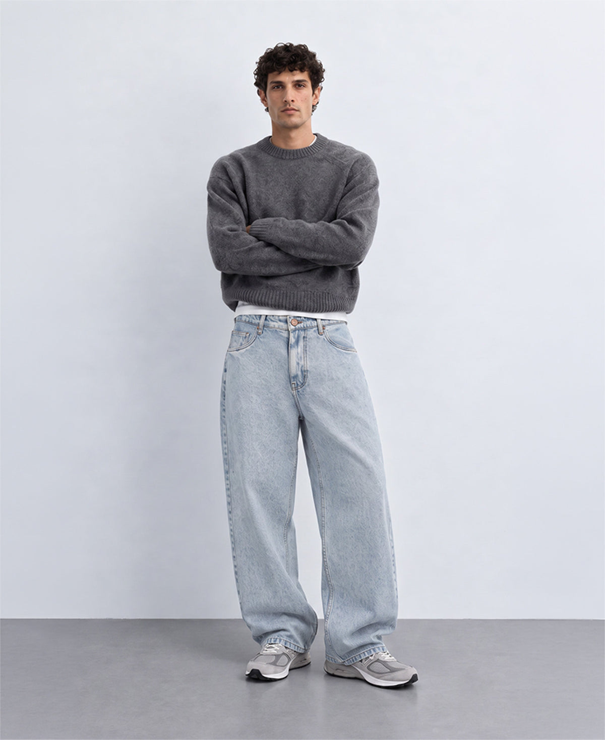 Blue Washed Baggy Jeans
