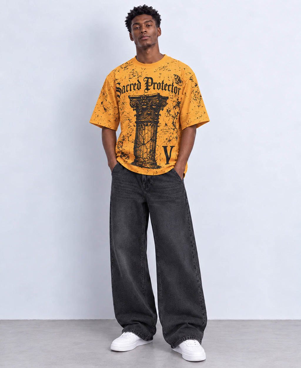Yellow Roman Print T-Shirt