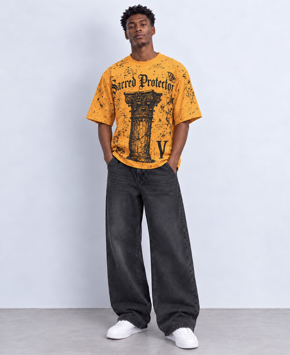 Yellow Roman Print T-Shirt