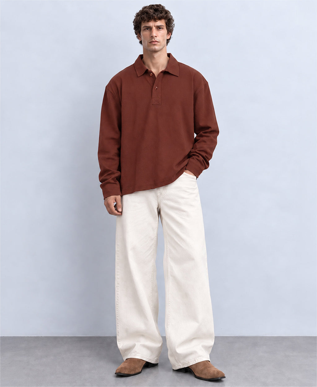Maroon Structured Kurta Shirt