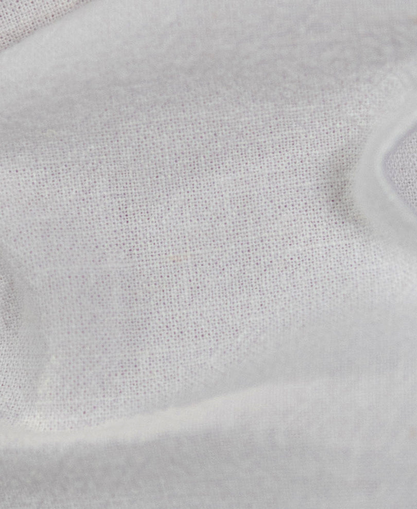 White Embroidered Patch Linen Blend Shirt
