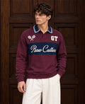 Wine Panelled Printed T-Shirt