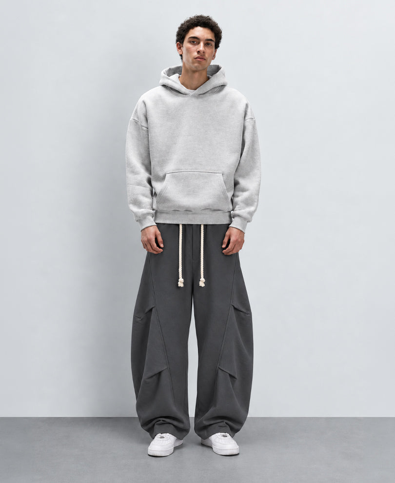 Grey Panelled Barrel Fit Trackpants