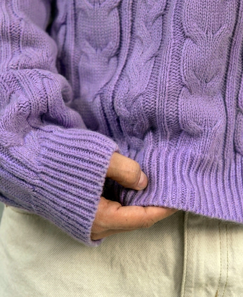 Lavender Cable Knit Sweater