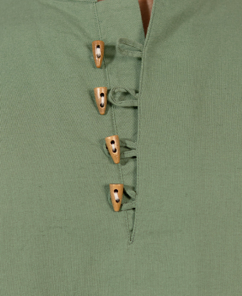 Mint Linen Blend Kurta Shirt