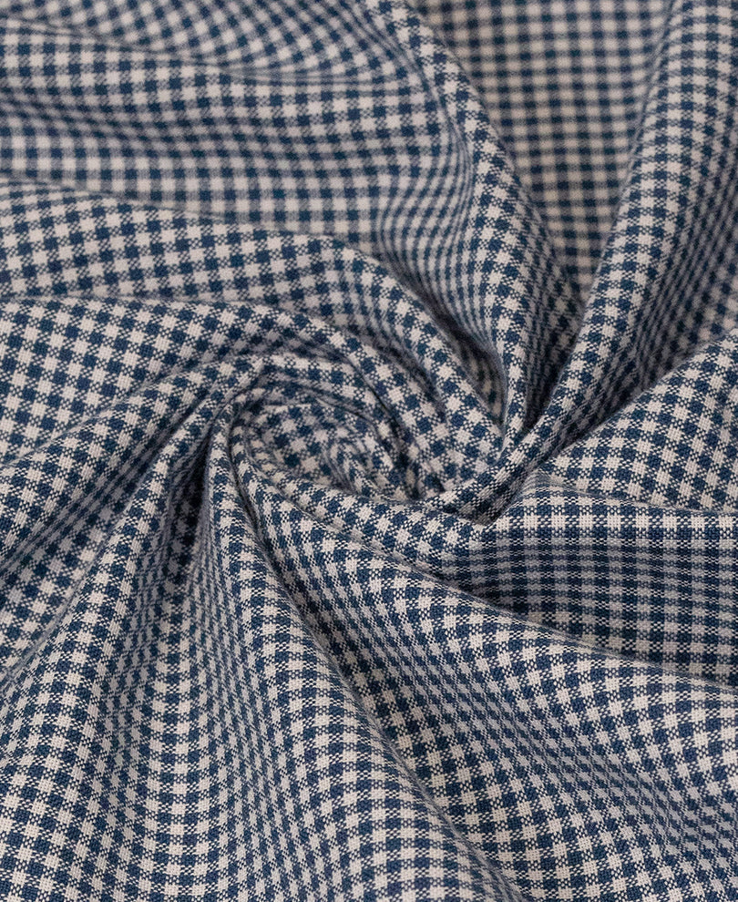 Navy Printed Microchecks Shirt