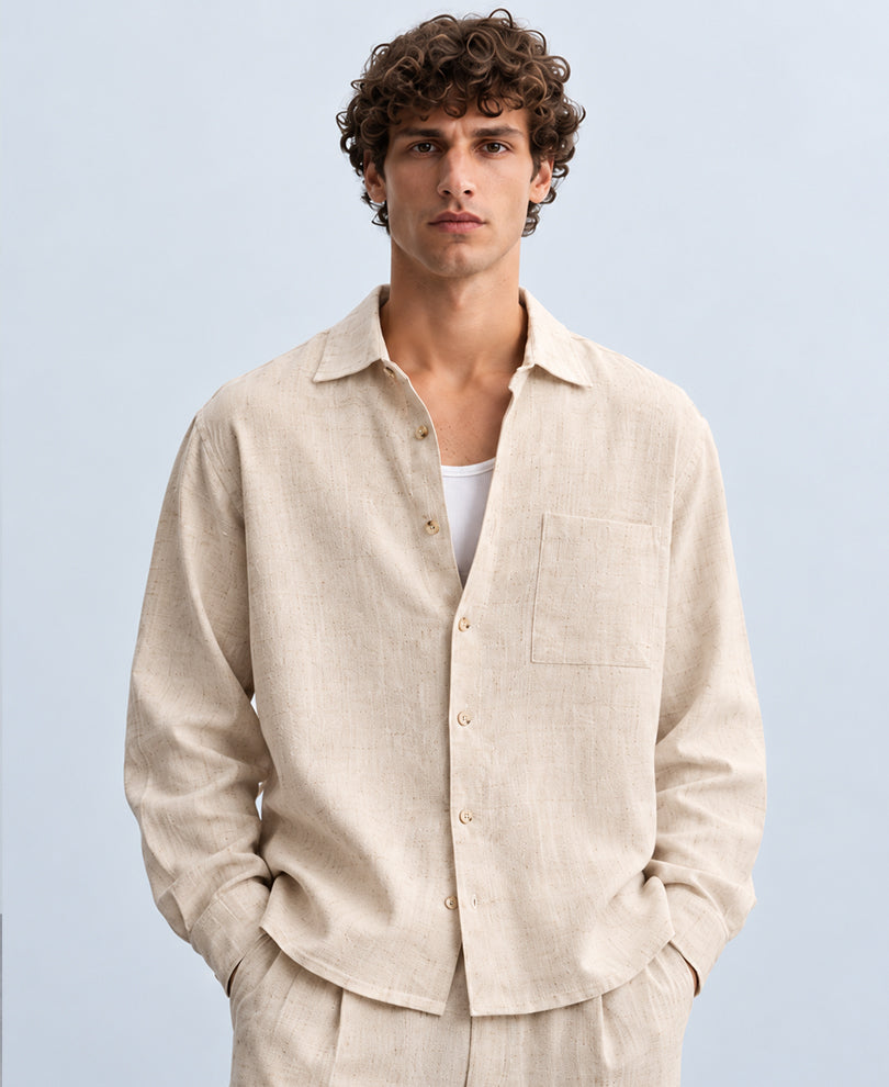 Natural Linen Blend Cord Set