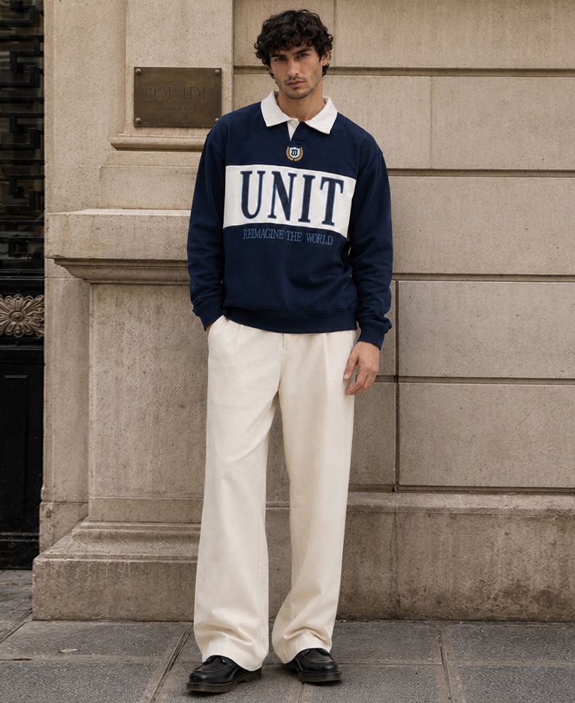 Navy Embroidered Boxy T-Shirt 100% Cotton