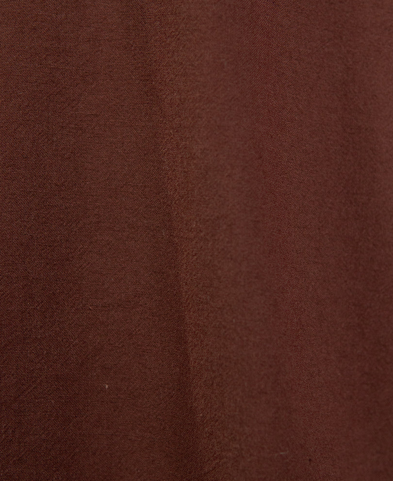 Brown Embroidered Patch Linen Blend Shirt