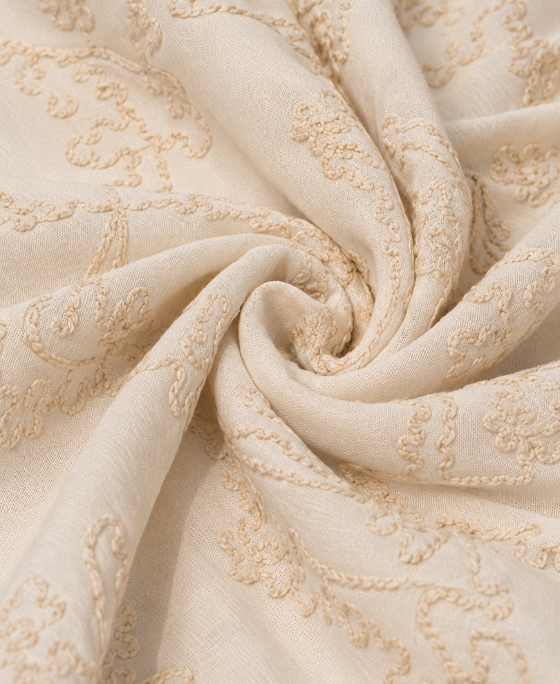 Cream Embroidered Kurta Shirt