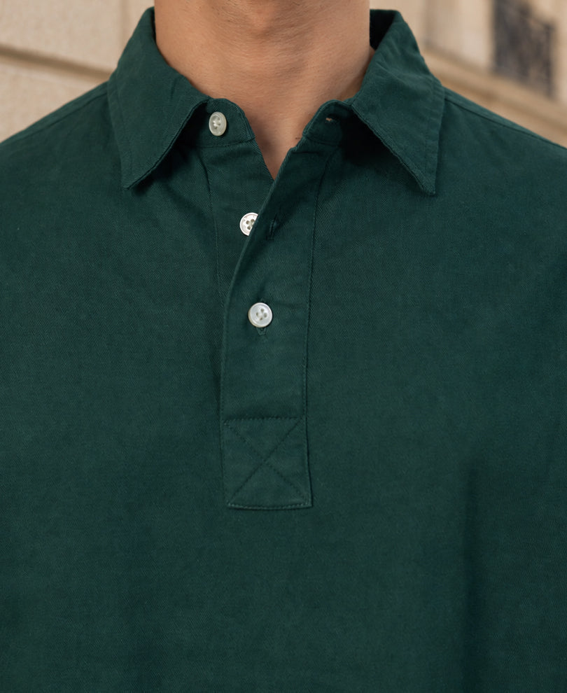 Pine Green Structured Kurta Shirt