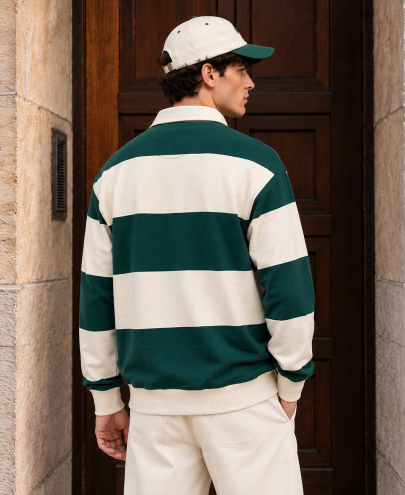 Pine Green Striped T-Shirt
