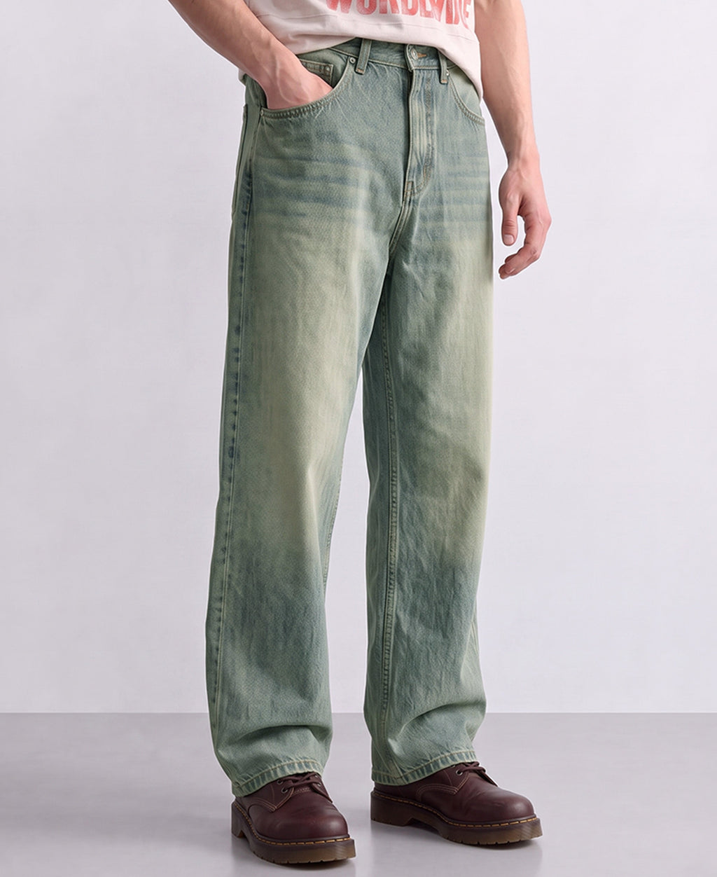 Tinted Blue Washed Baggy Jeans