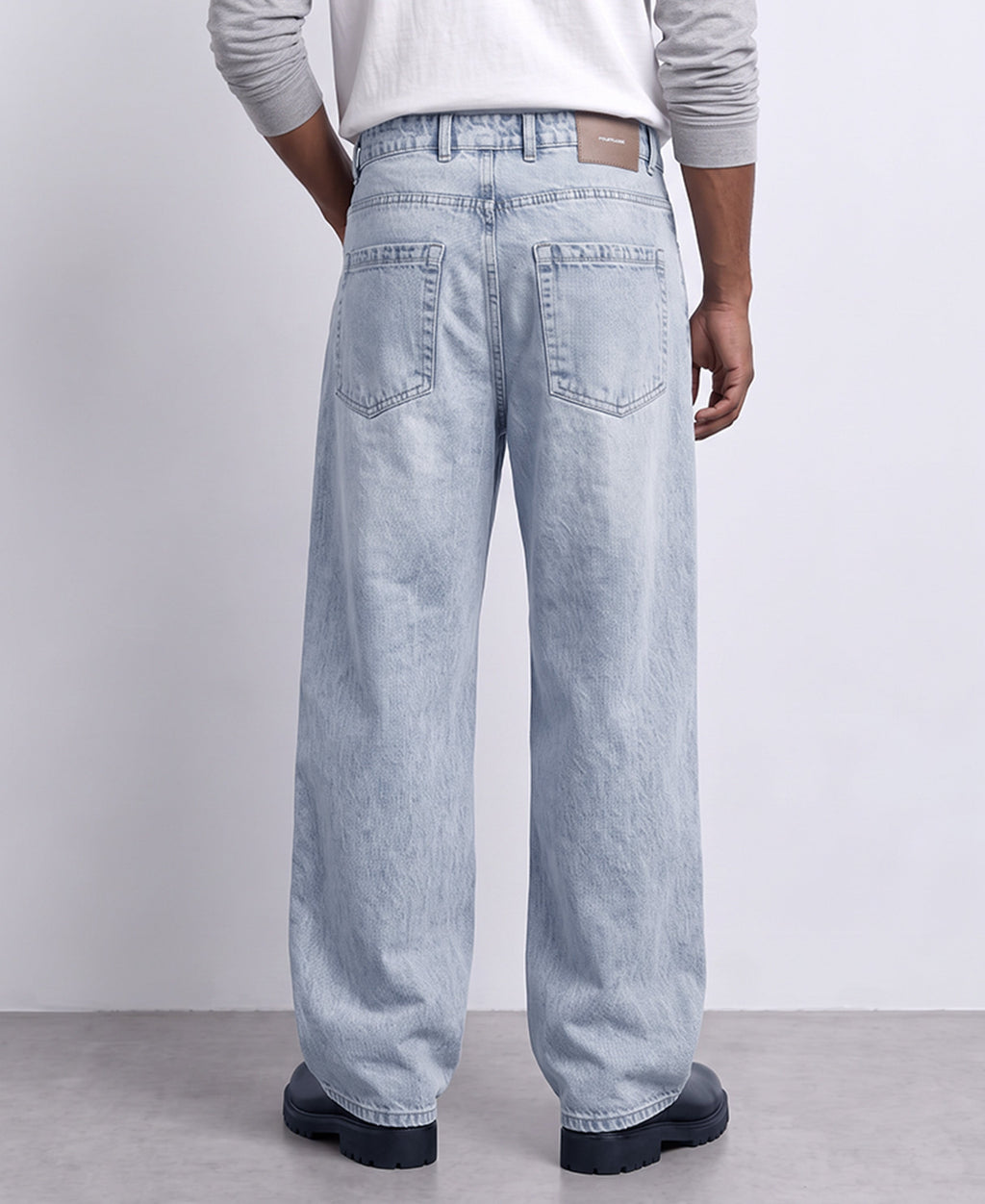 Light Blue Washed Baggy Fit Jeans