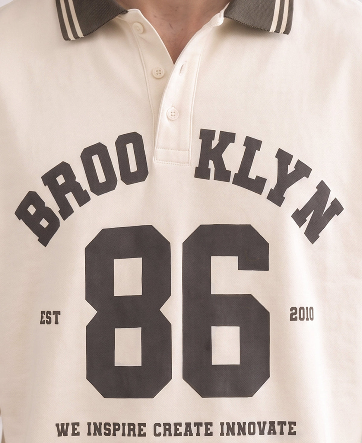 Off White Printed Polo T-Shirt