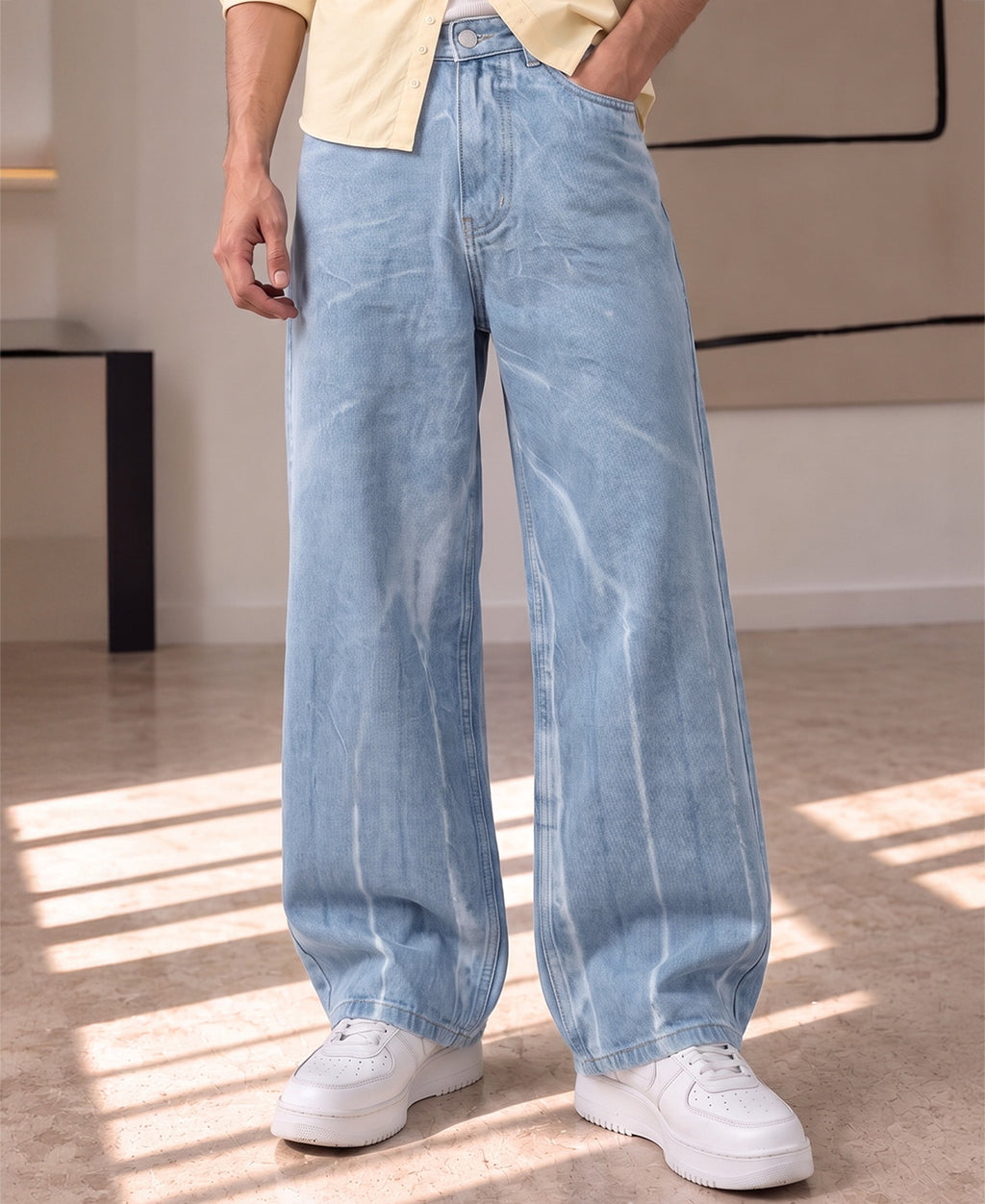 Light Blue Washed Baggy Jeans