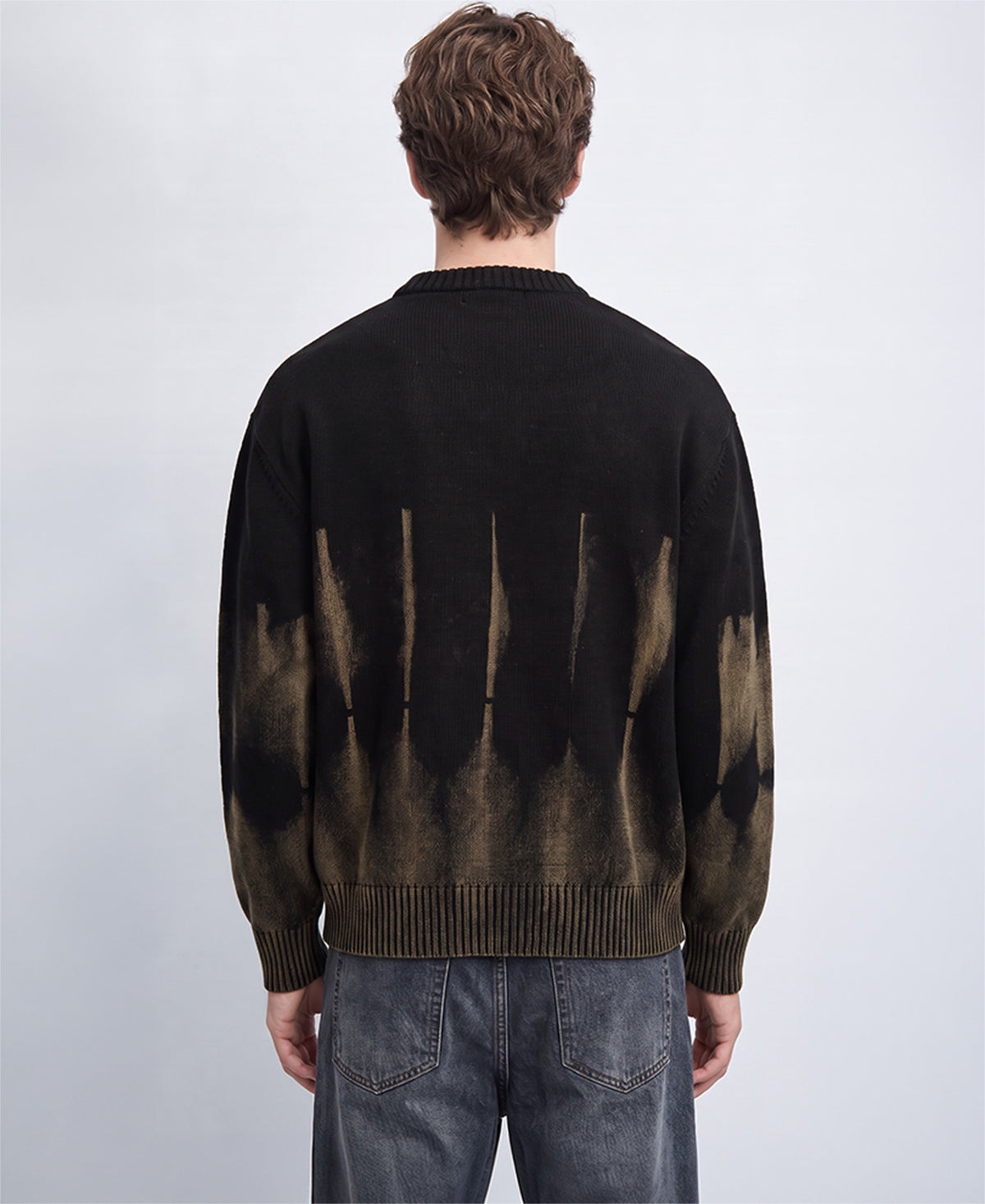 Black Washed Knit Sweater