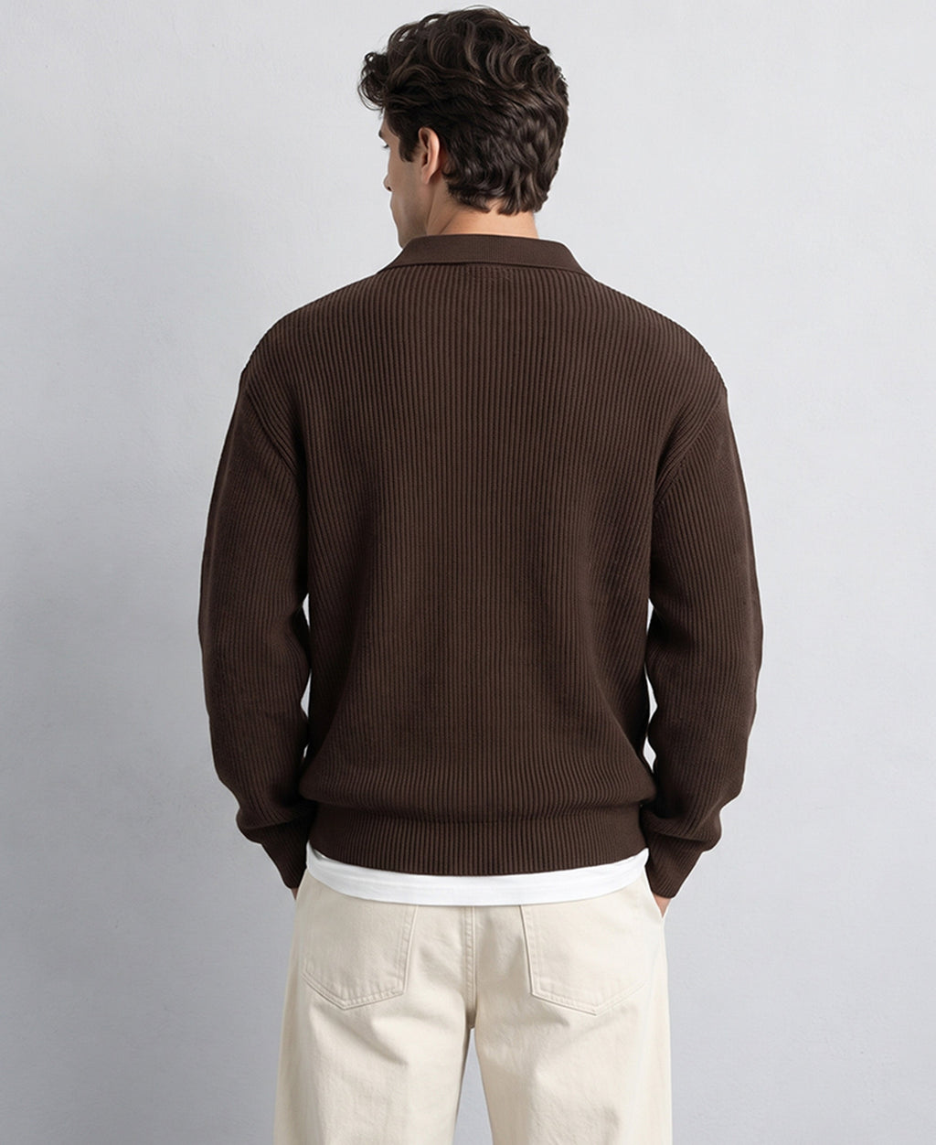 Brown Zipper Sweater