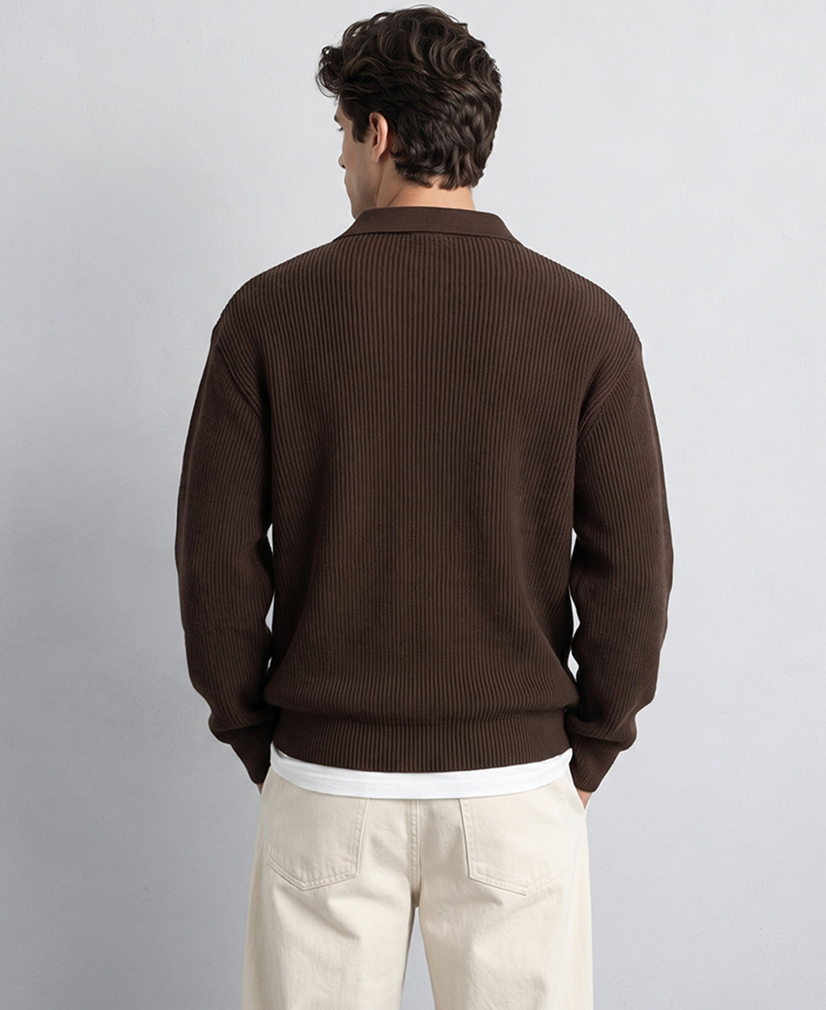Brown Zipper Sweater
