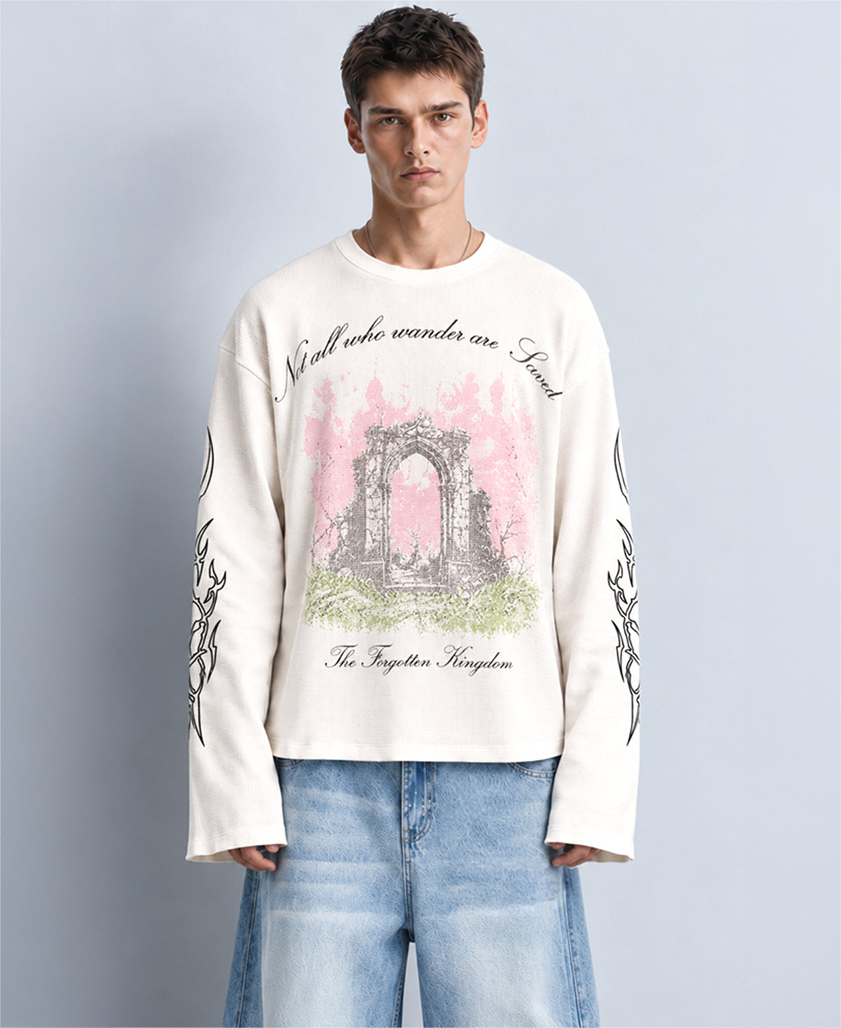 Off White Structured Printed T-Shirt