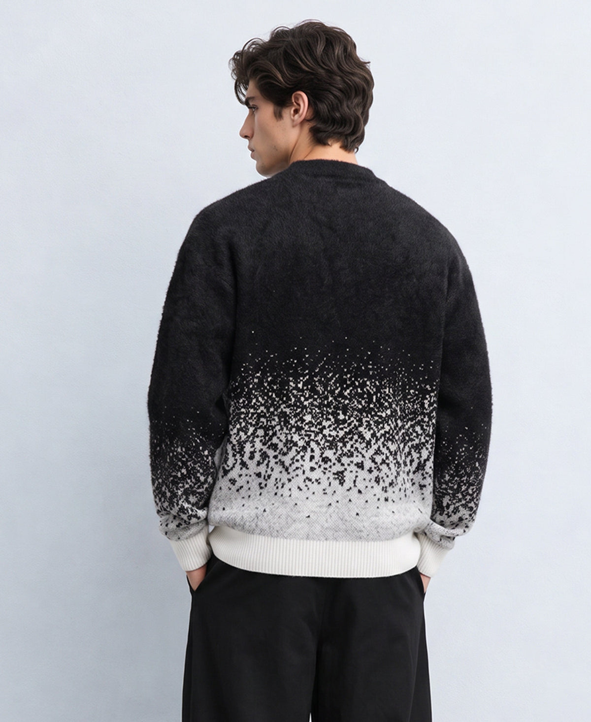 Black Ombre Jacquard Sweater