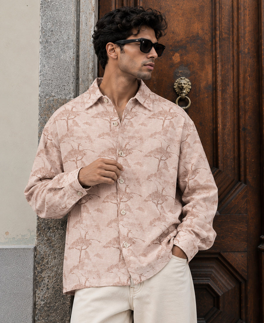 Beige Jacquard Shirt