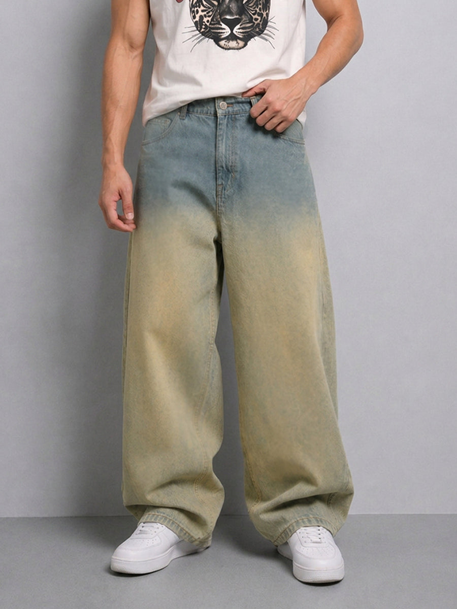 Tinted Blue Ombre Baggy Jeans