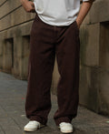 Brown Washed Barrel Fit Jeans