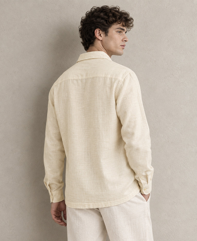 Natural Embroidered Kurta Shirt