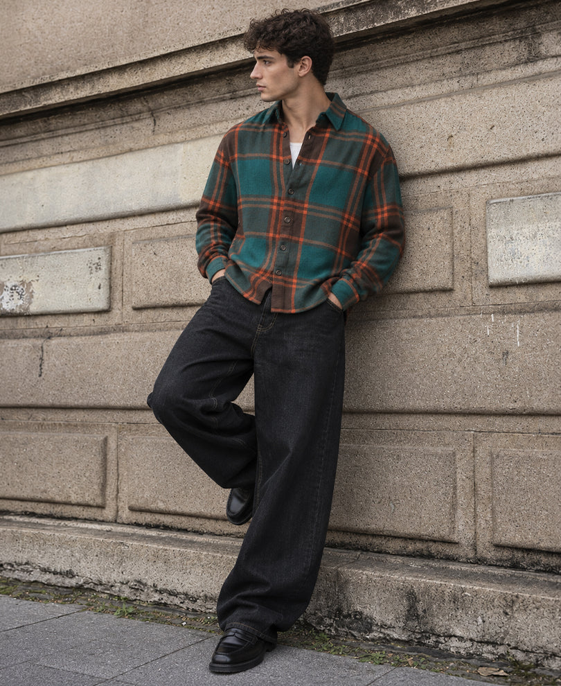 Pine Green Structured Checks Shirt