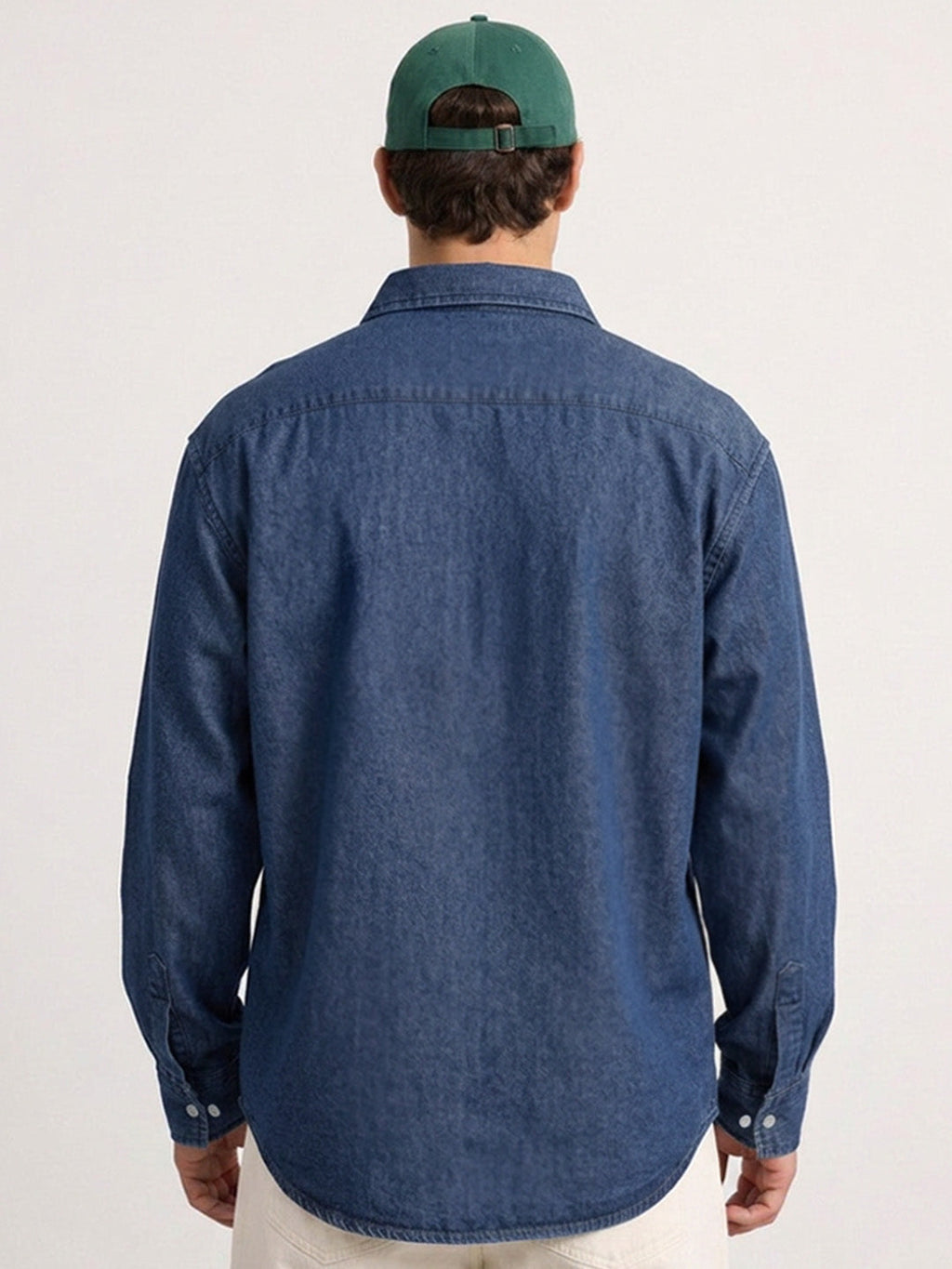 Blue Printed Denim Shirt