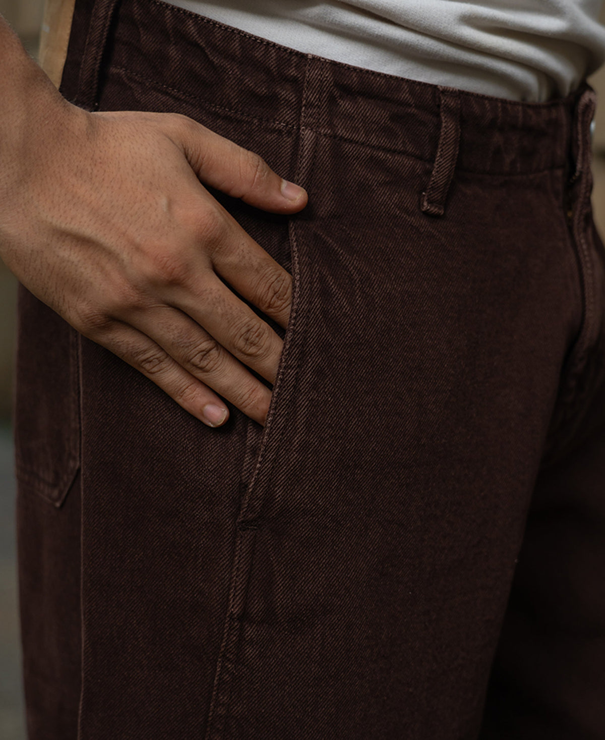 Brown Washed Barrel Fit Jeans