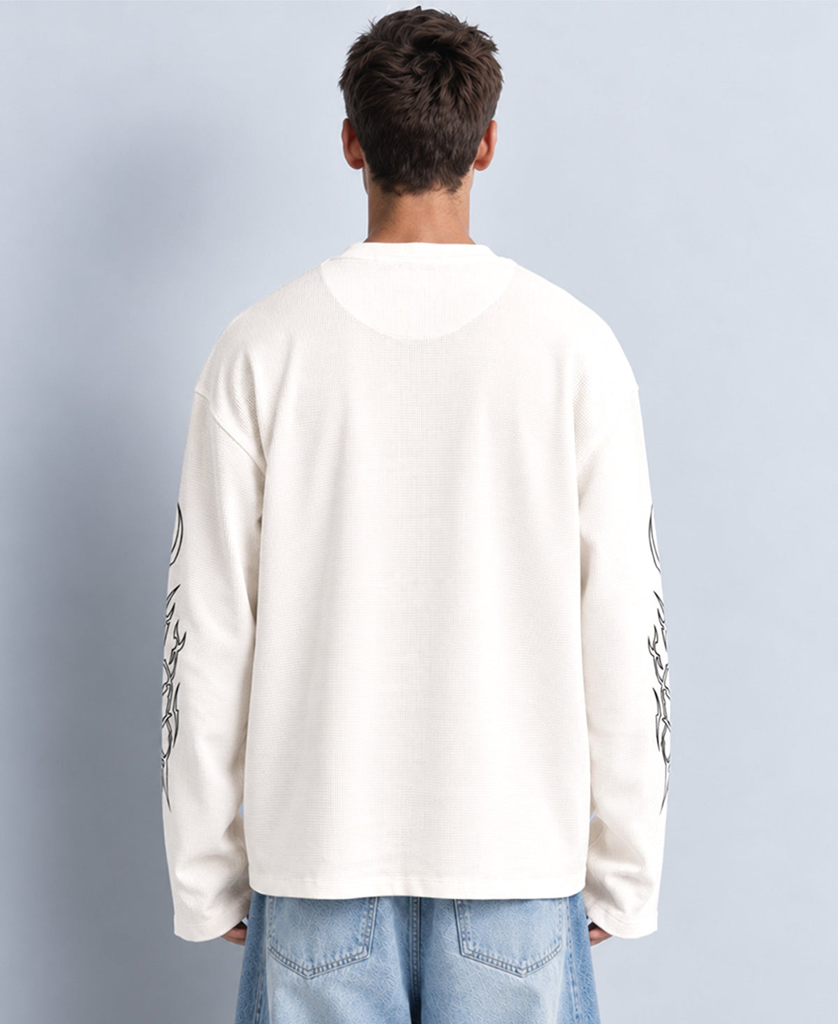 Off White Structured Printed T-Shirt