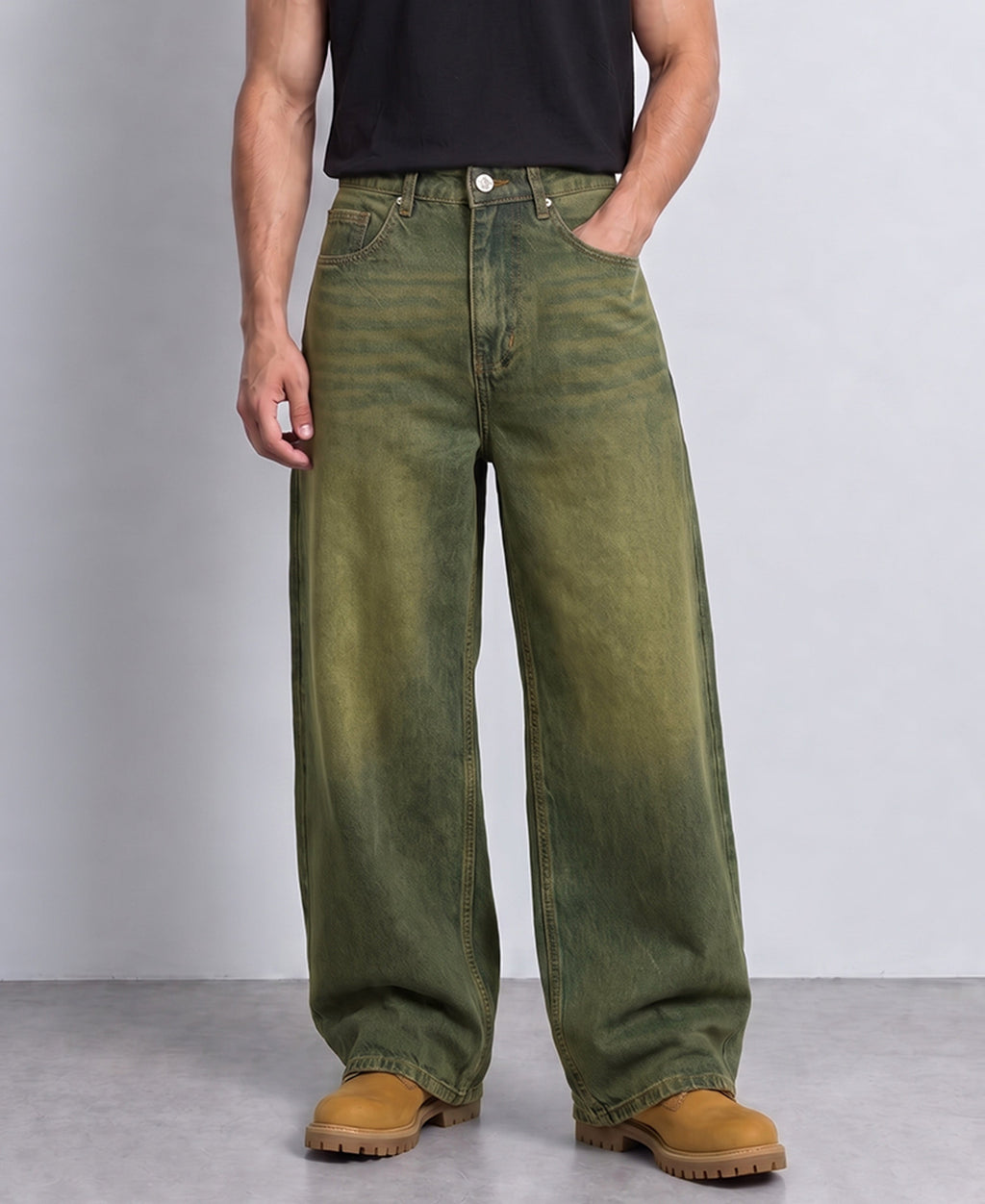 Blue Tinted Baggy Fit Jeans