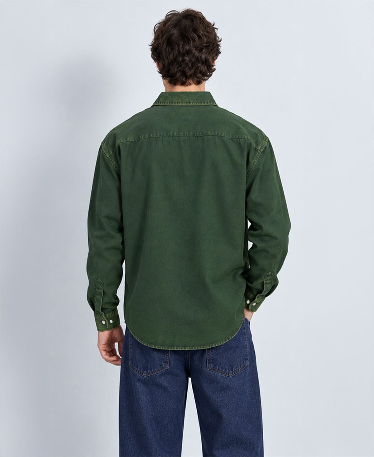 Green Washed Structured Shirt