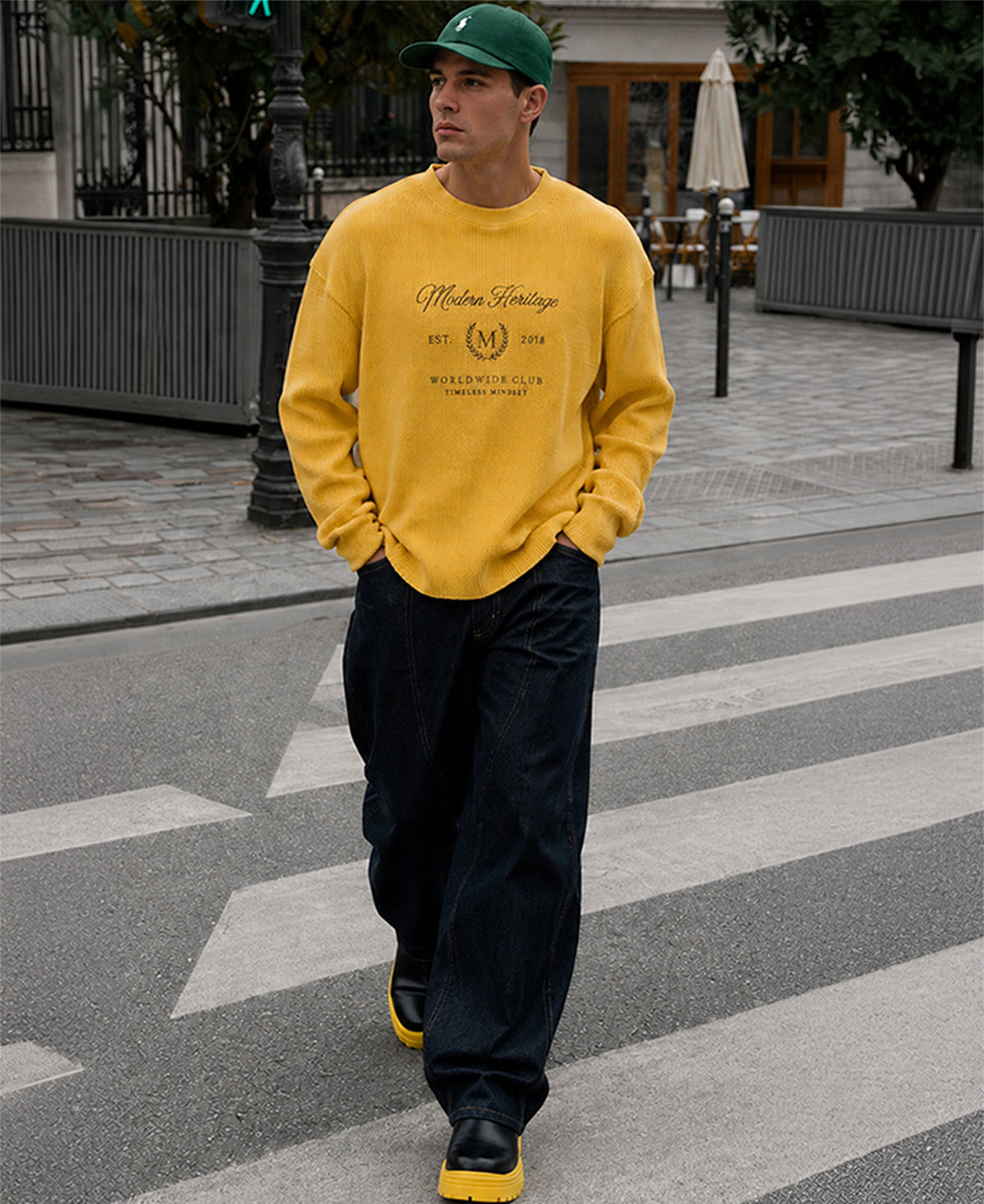 Yellow Washed Embroidered T-Shirt 100% Cotton