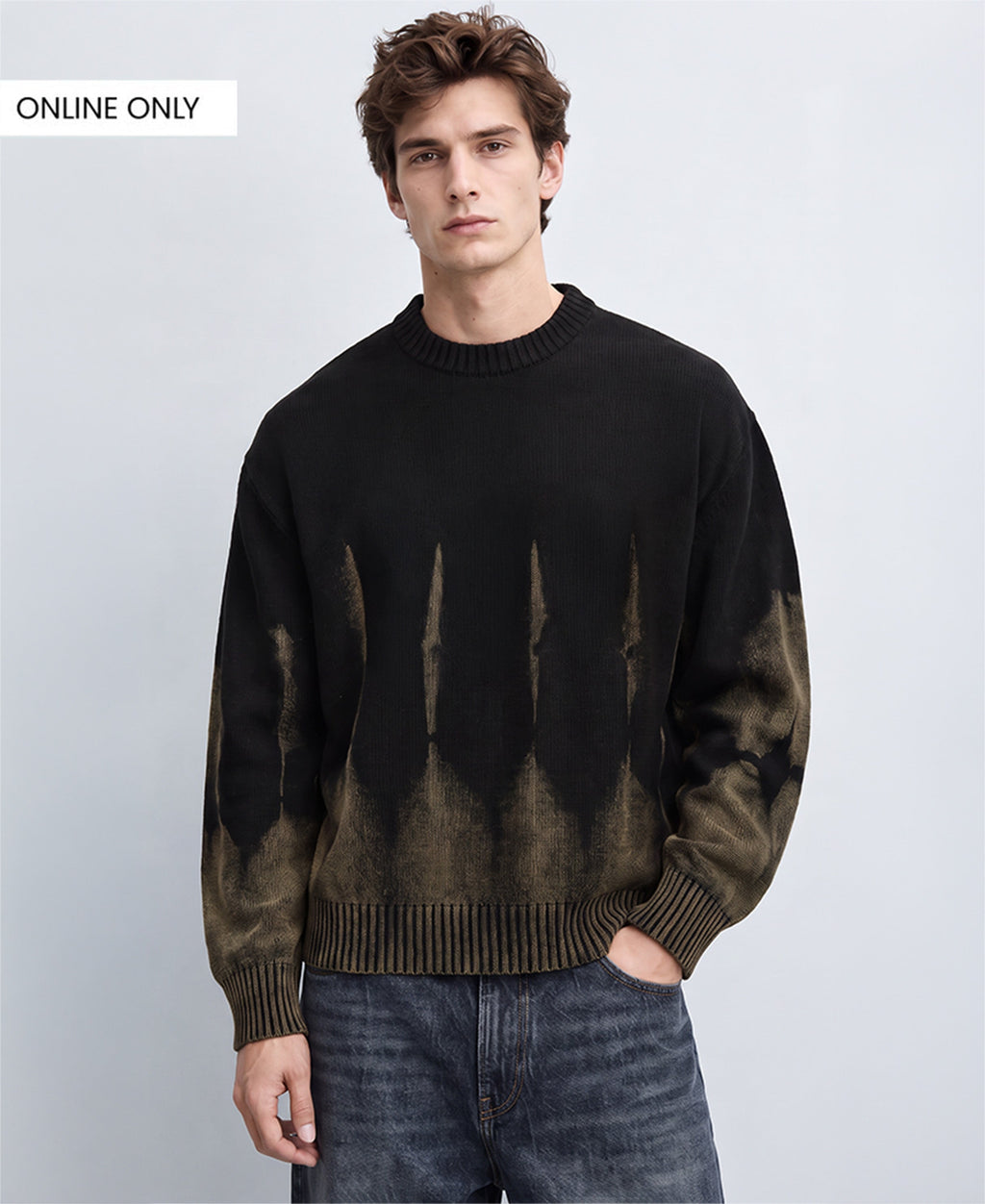 Black Washed Knit Sweater