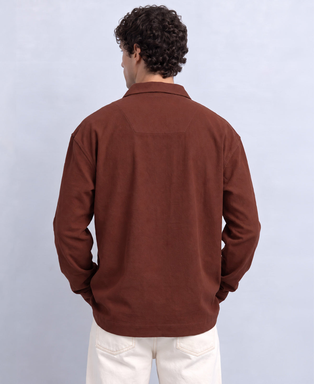 Maroon Structured Kurta Shirt