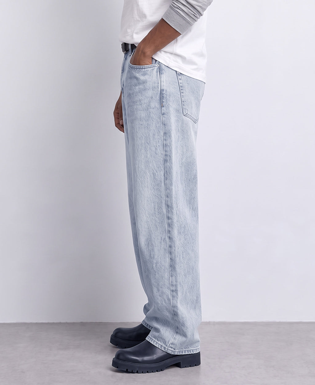 Light Blue Washed Baggy Fit Jeans